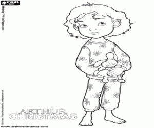 Colorear Gwen, la niña de Arthur Christmas