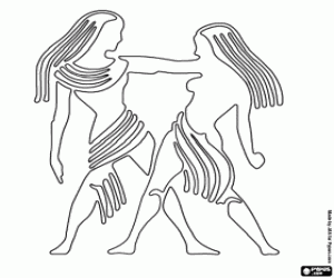 Colorear Géminis, signo del horóscopo