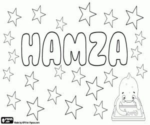 Colorear Hamza, nombre de origen árabe