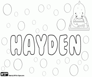 Colorear Hayden, nombre inglés unisex