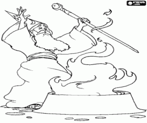 Colorear Hechicero con elementos mágicos