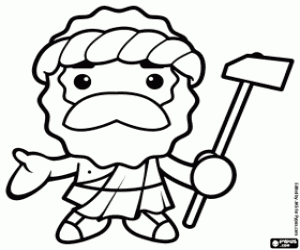 Colorear Hefesto o Vulcano, el Dios del fuego