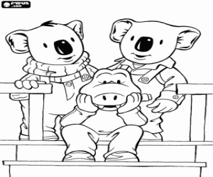 Colorear Los hermanos koalas y Archie