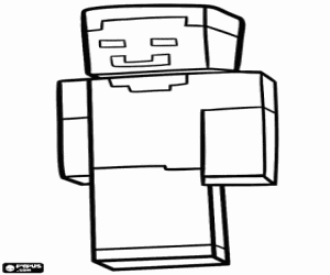 Colorear Herobrine,personaje de Minecraft