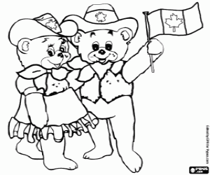Colorear Hidy y Howdy, mascotas de Calgary 1988