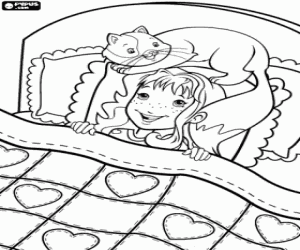 Colorear Holly Hobbie en la cama