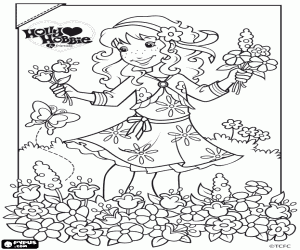 Colorear Holly Hobbie en primavera