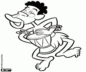 Colorear Hombre con un tambor en África