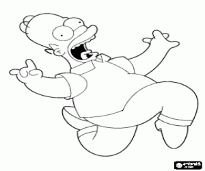 Colorear Homer Simpson tiene mucho miedo