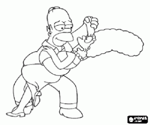 Colorear Homer y Marge Simpson bailando