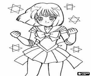 Colorear Hotaru Tomoe, de Sailor Moon