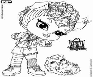 Colorear Howleen Wolf, Monster High Baby