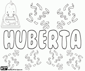 Colorear Huberta,nombre en muchos idiomas
