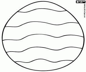 Colorear Huevo de Pascua,lineas onduladas