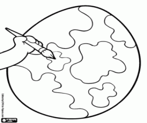 Colorear Huevo de Pascua pintado a mano