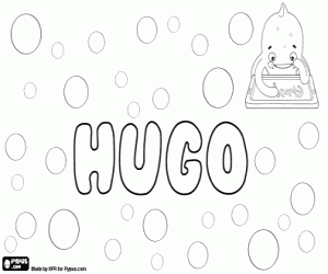 Colorear Hugo, nombre masculino