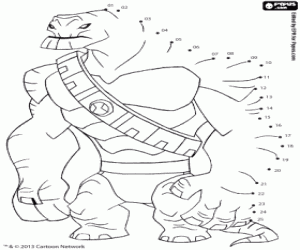 Colorear Humongosaurio, punto a punto