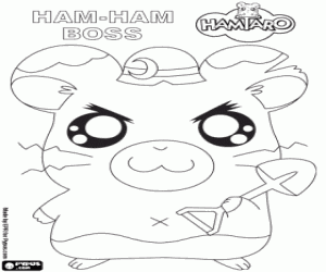 Colorear El hámster Boss, Hamtaro