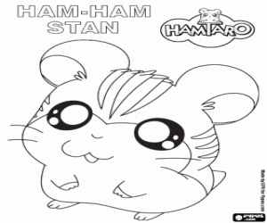 Colorear El hámster Stan, un Ham-Ham