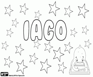 Colorear Iago, nombre para niño