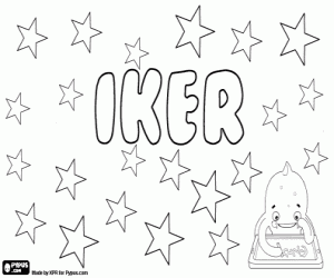 Colorear Iker, nombre vasco