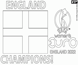 Colorear Inglaterra, campeona de Europa