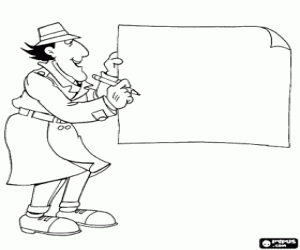 Colorear Inspector Gadget, papel y lápiz