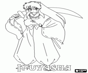 Colorear Inuyasha y la espada