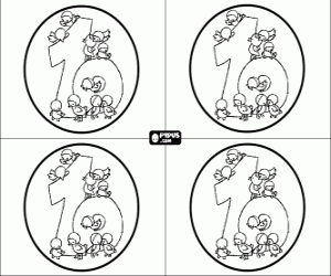 Colorear Invitaciones fiesta de diez años