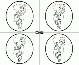 Colorear Invitaciones fiesta de tres años