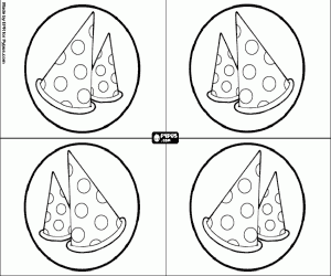 Colorear Invitaciones sombreros de fiesta