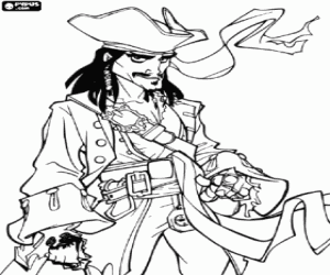 Colorear Jack Sparrow, el protagonista