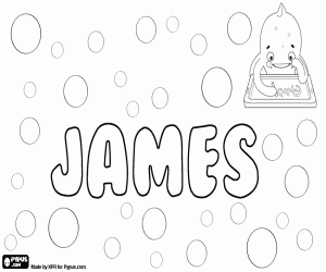 Colorear James,nombre para niño