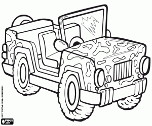 Colorear Un jeep militar
