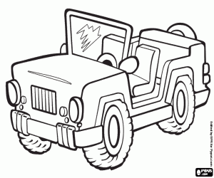 Colorear Un jeep, un vehículo todoterreno