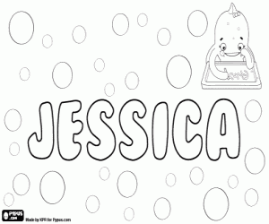 Colorear Jessica,nombre en muchas lenguas