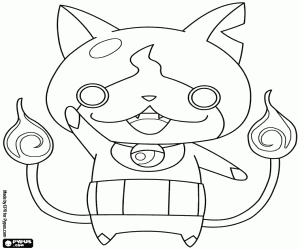 Colorear Jibanyan, gato de Yo-Kai Watch