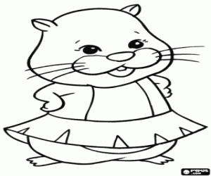 Colorear Jilly, animadora de Zhu Zhu Pets