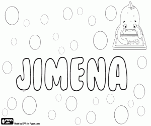 Colorear Jimena, nombre femenino