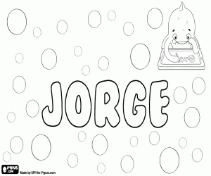 Colorear Jorge,nombre español y portugués