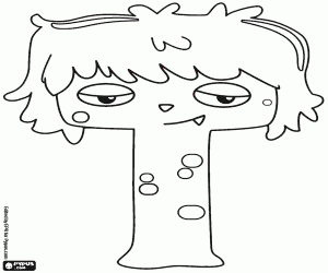 Colorear El joven monstruo de la letra T