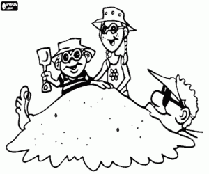 Colorear Un juego con la arena de playa