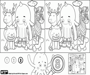 Colorear Juego errores, Pypus y animales