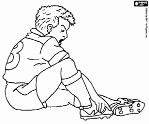 Colorear Jugador de fútbol lesionado