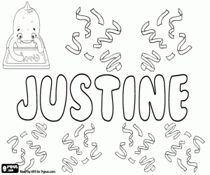 Colorear Justine, nombre de origen latino