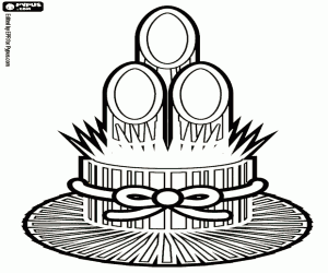 Colorear Kadomatsu, adorno japonés Ikebana