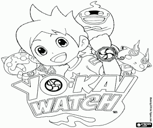 Colorear Yo-kai Watch, logo y personajes