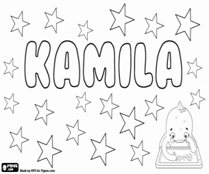 Colorear Kamila, nombre de origen latino