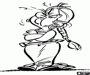 Colorear Karabella,mujer de la aldea gala