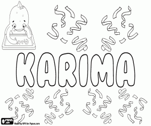 Colorear Karima, nombre de origen árabe